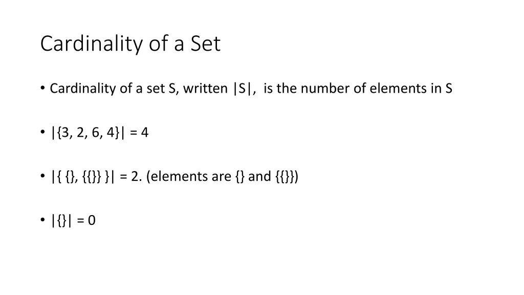 cardinality of a set