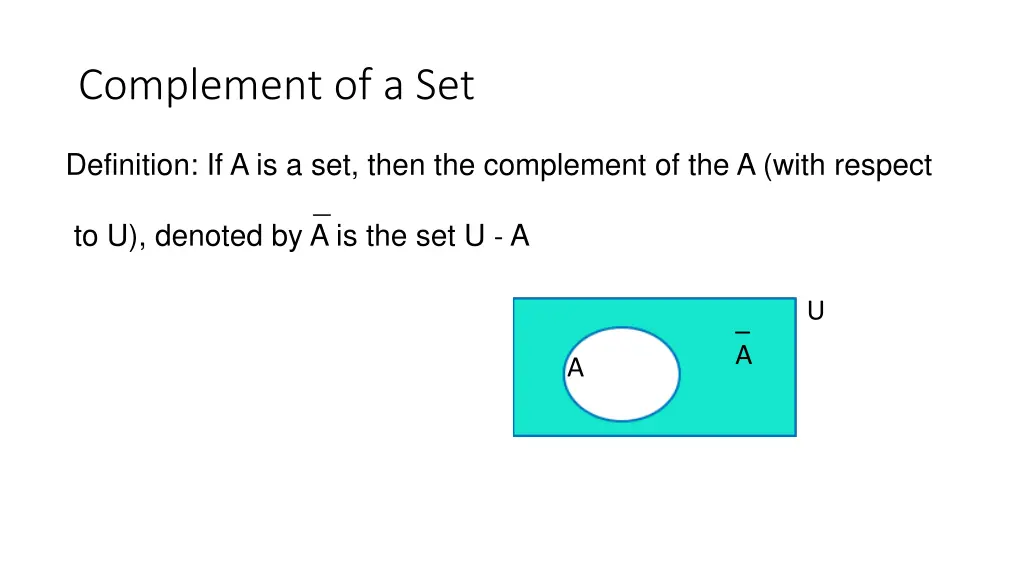 complement of a set