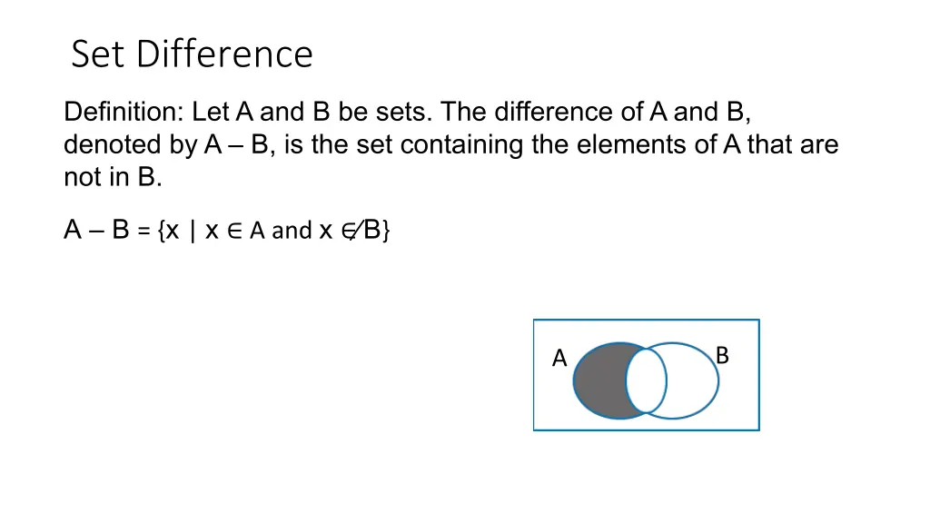 set difference