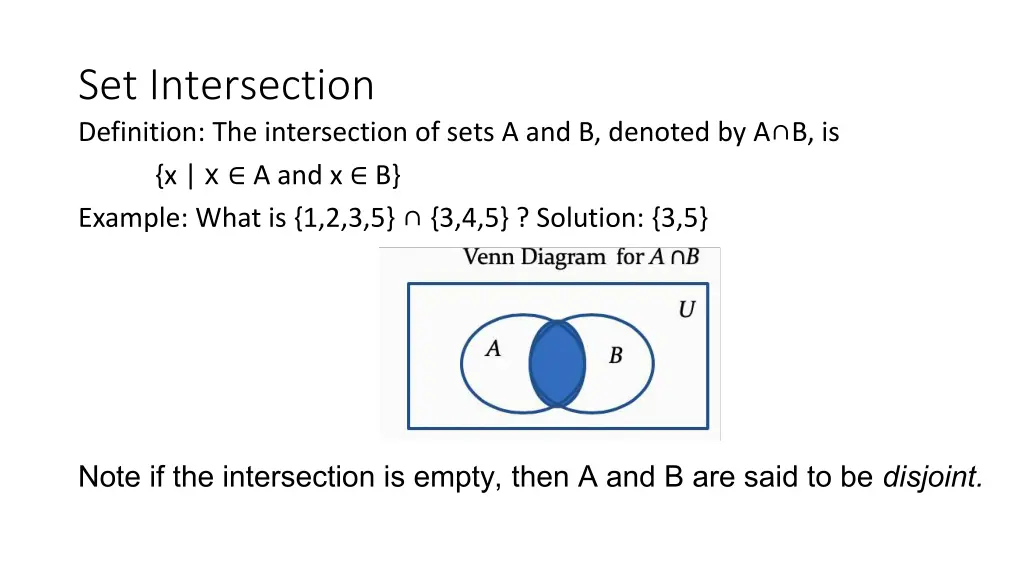 set intersection definition the intersection