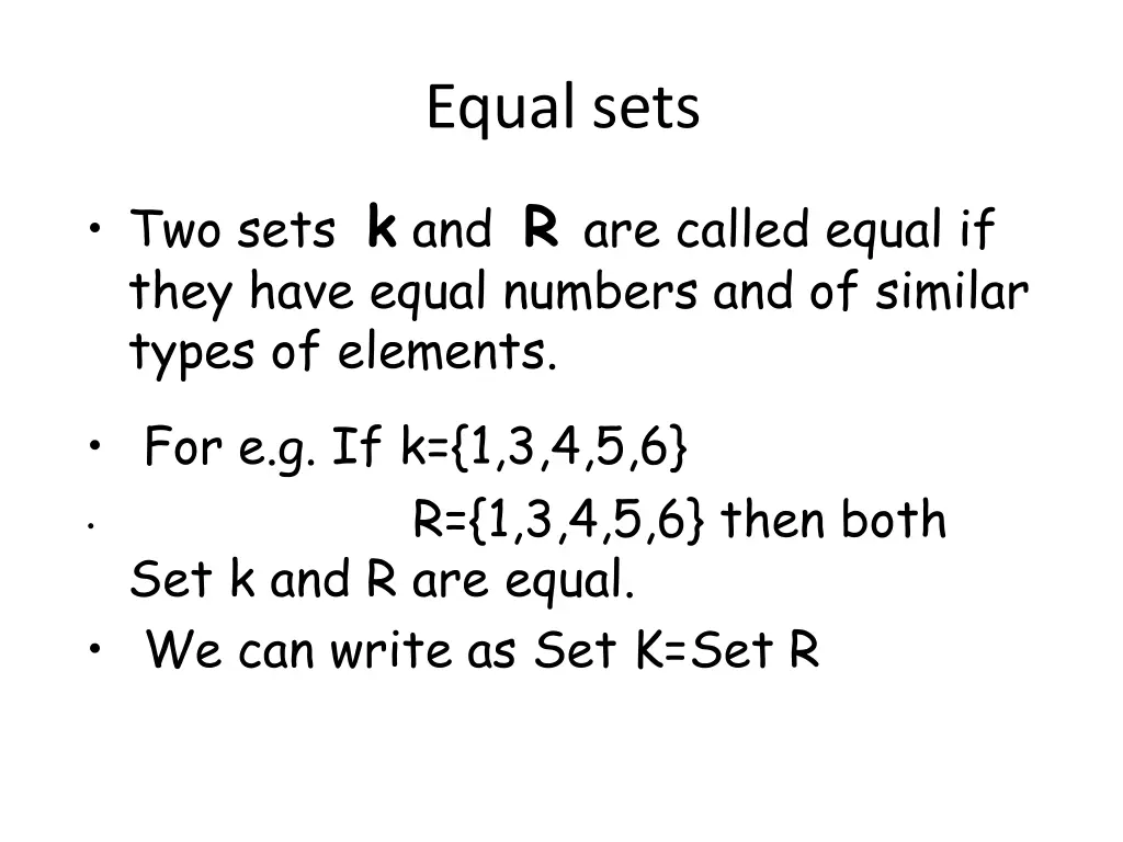 equal sets