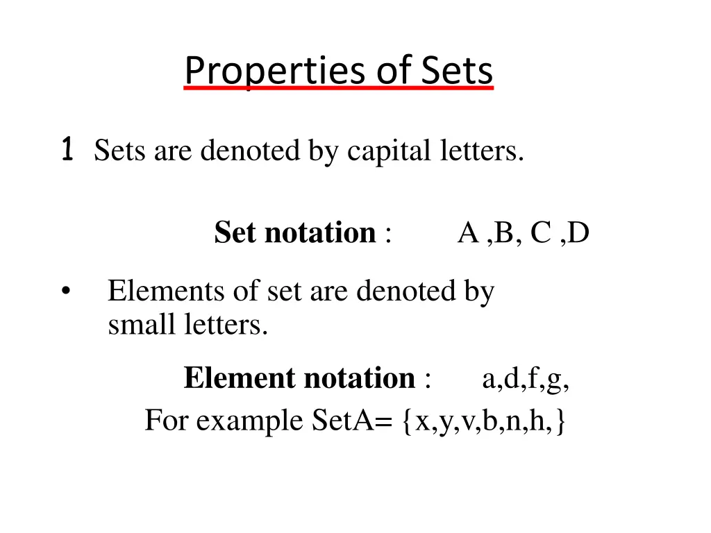 properties of sets