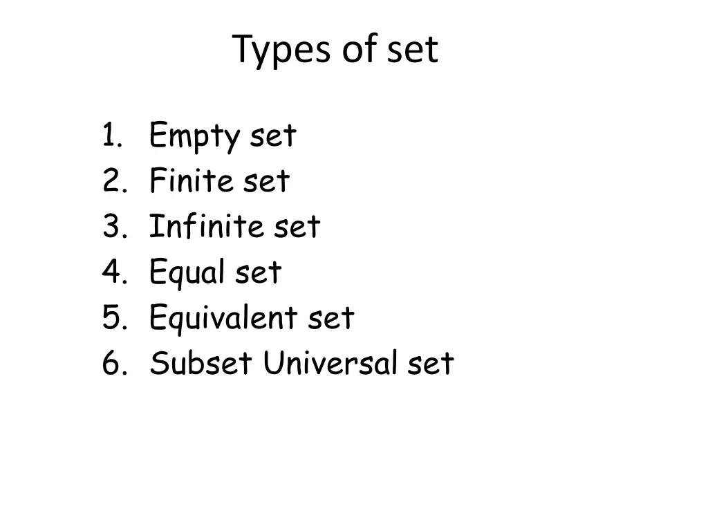 types of set