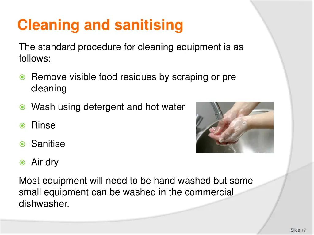 cleaning and sanitising 1