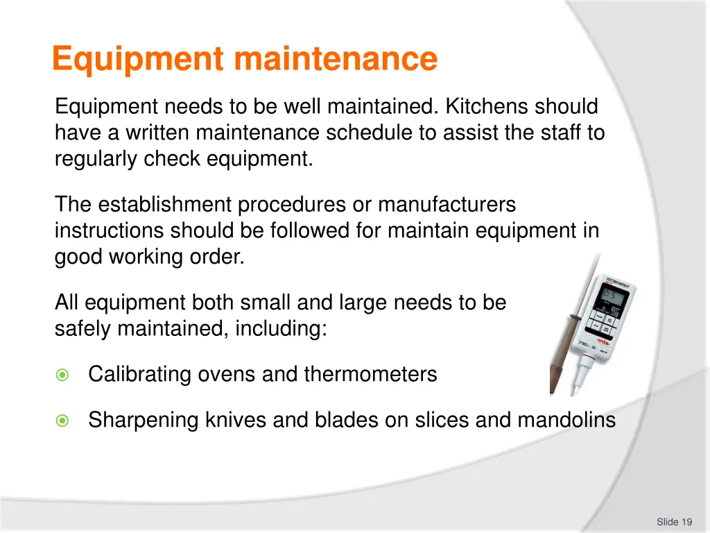 equipment maintenance