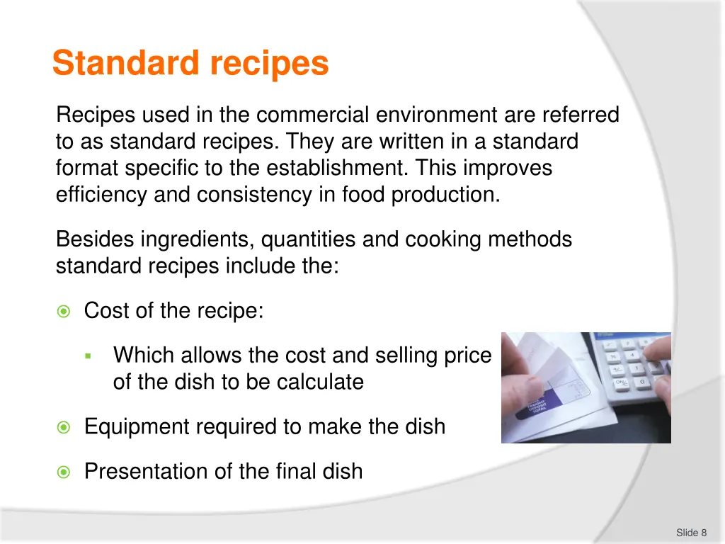 standard recipes