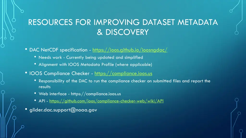 resources for improving dataset metadata discovery