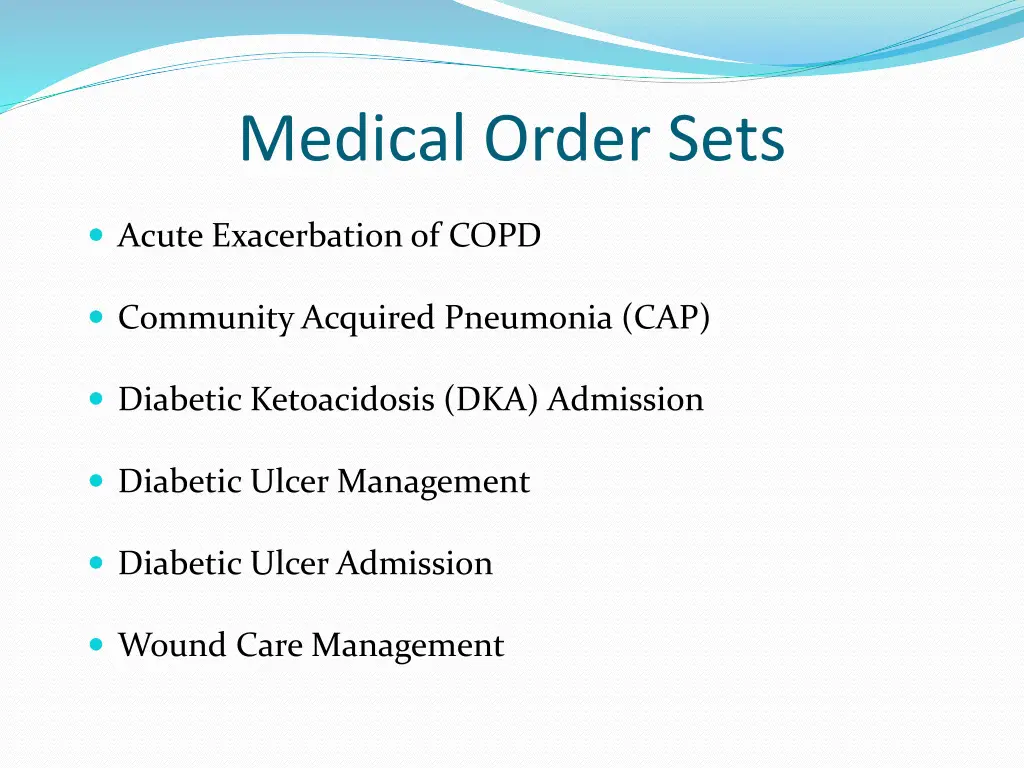 medical order sets