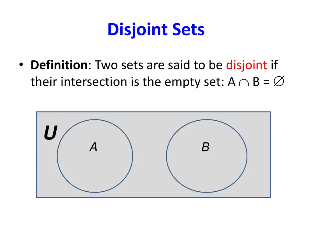 disjoint sets