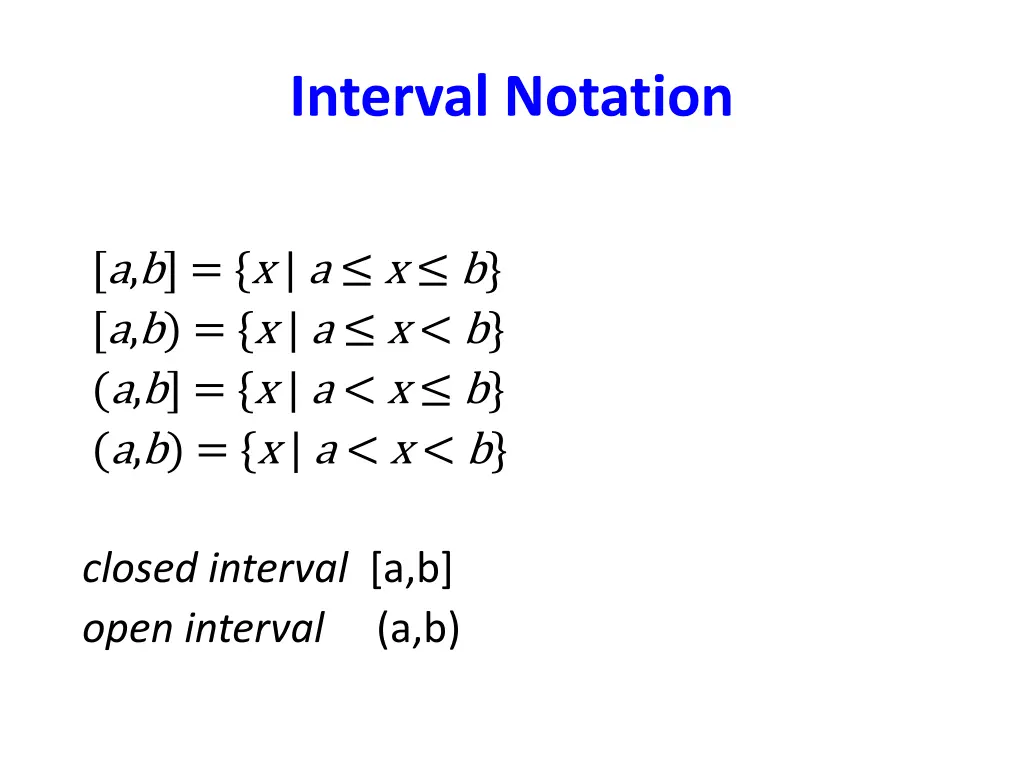 interval notation