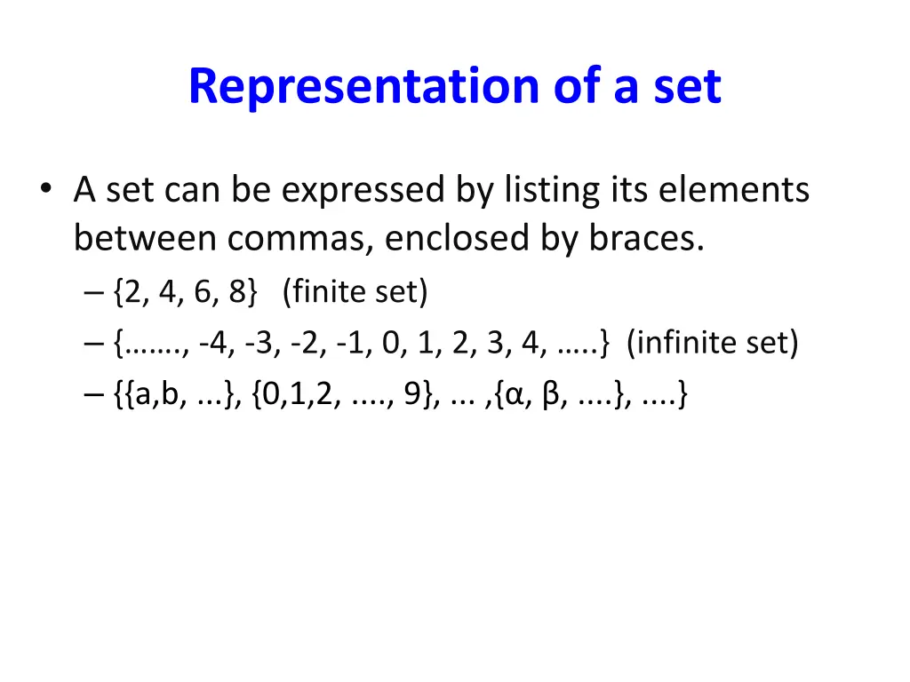 representation of a set