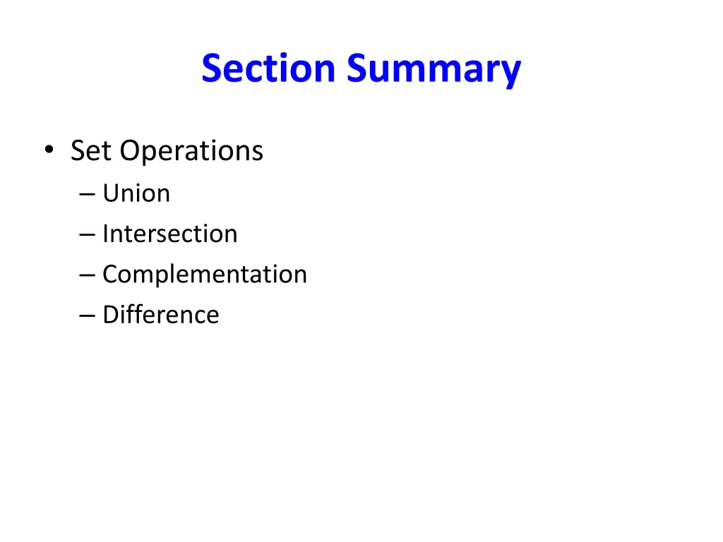 section summary