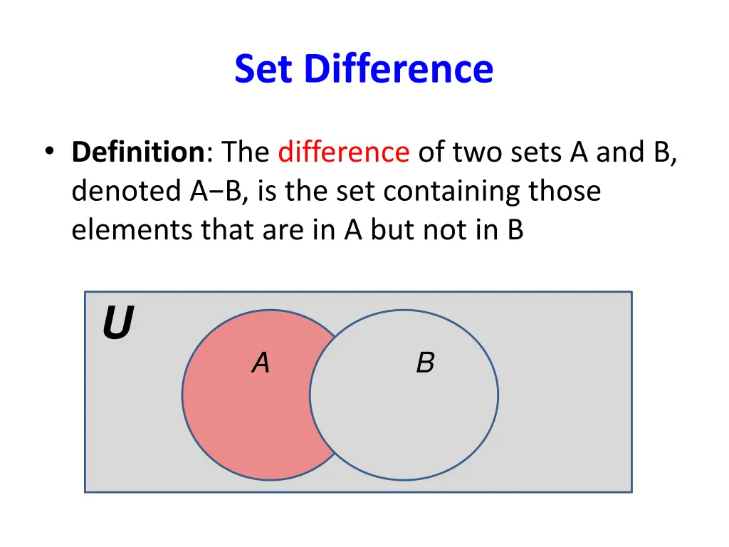 set difference