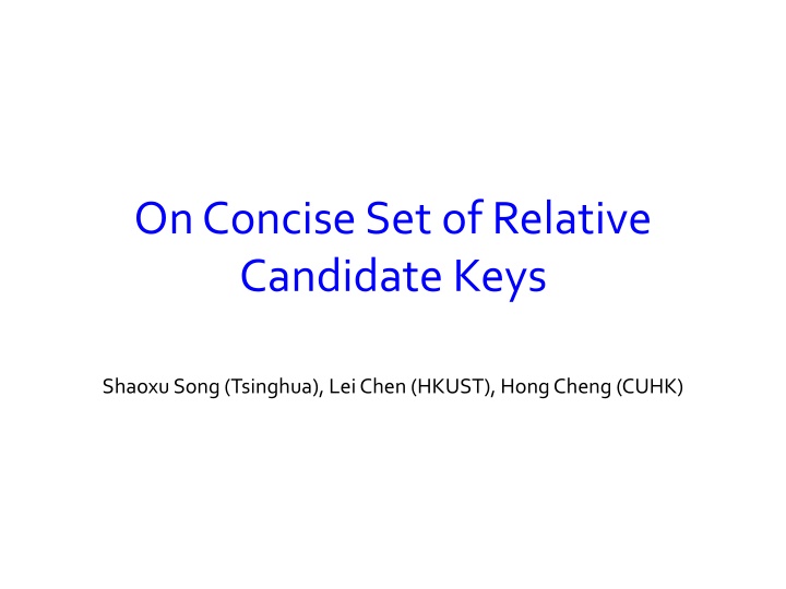 on concise set of relative candidate keys