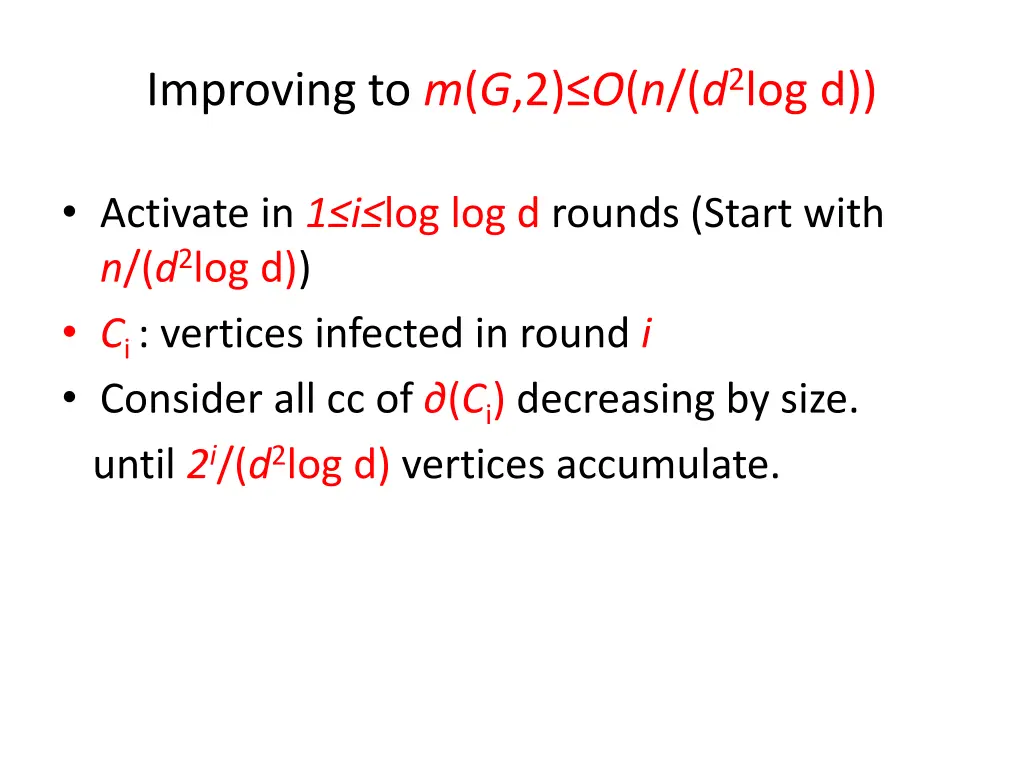 improving to m g 2 o n d 2 log d