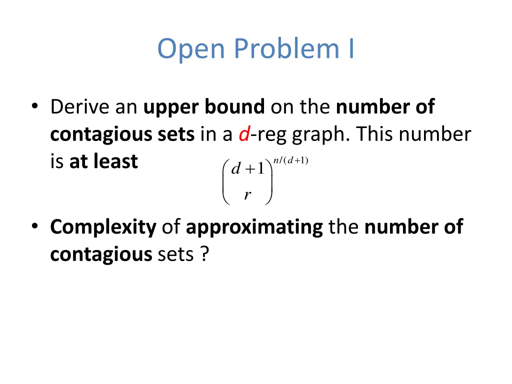 open problem i