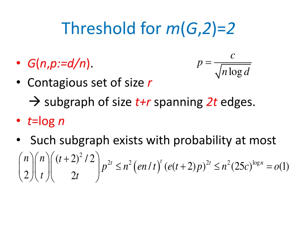 threshold for m g 2 2