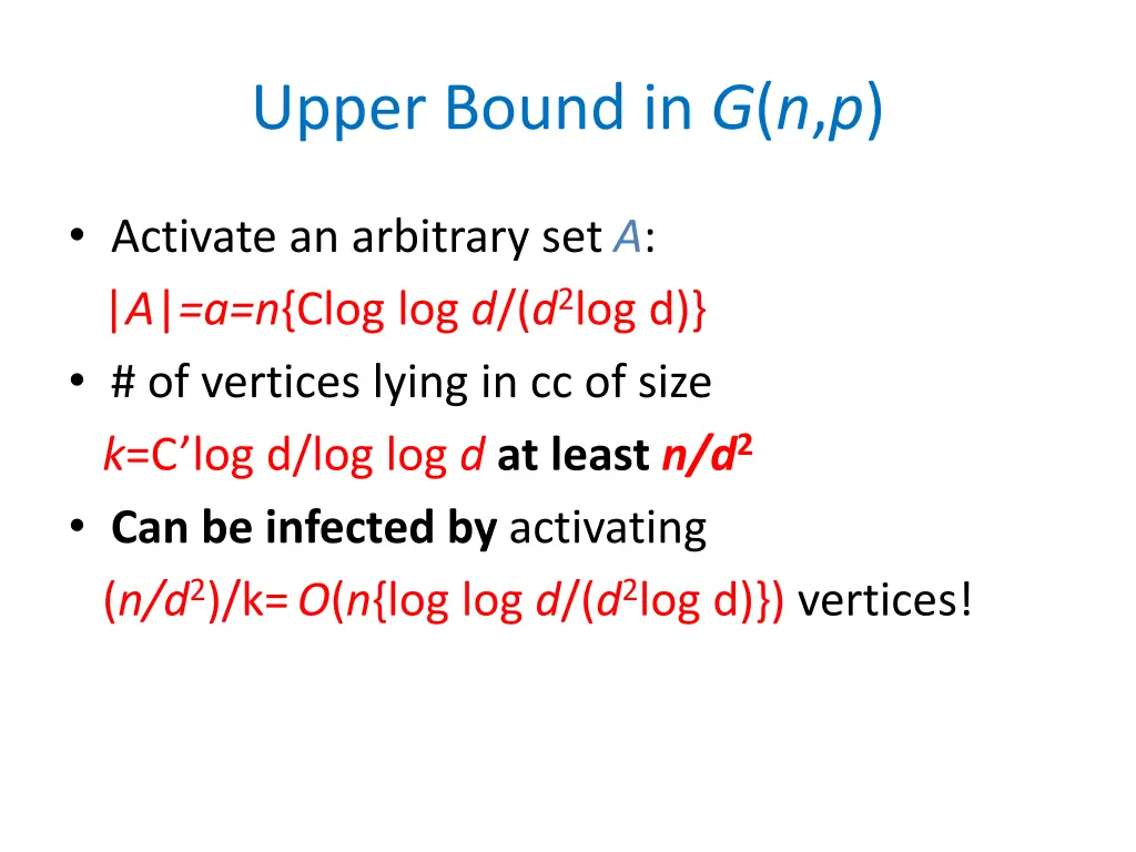 upper bound in g n p 1