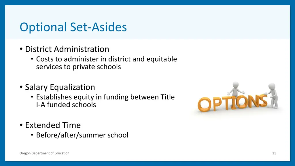 optional set asides