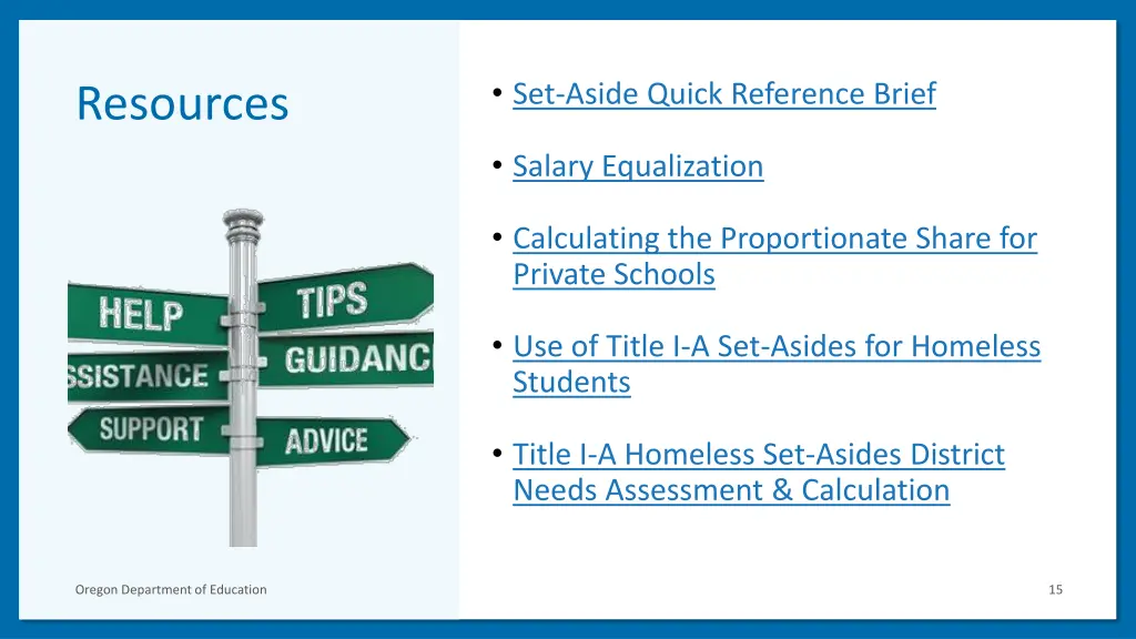 set aside quick reference brief