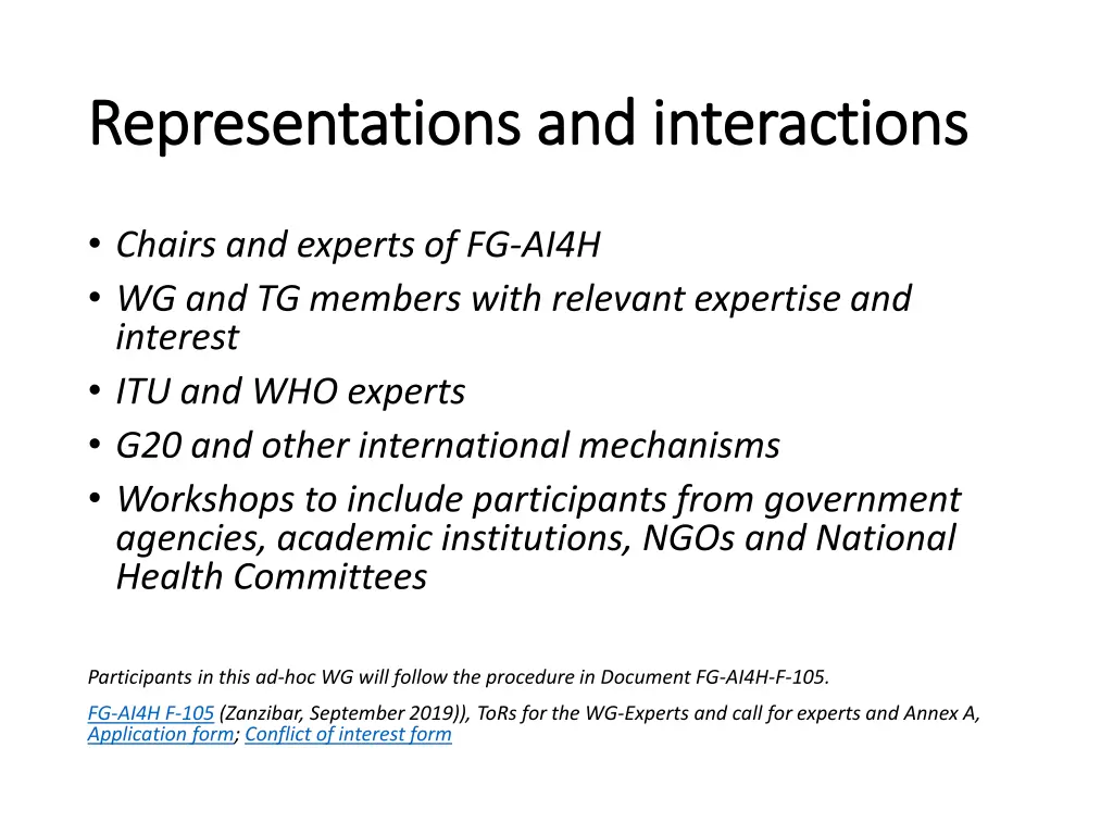 representations and interactions representations