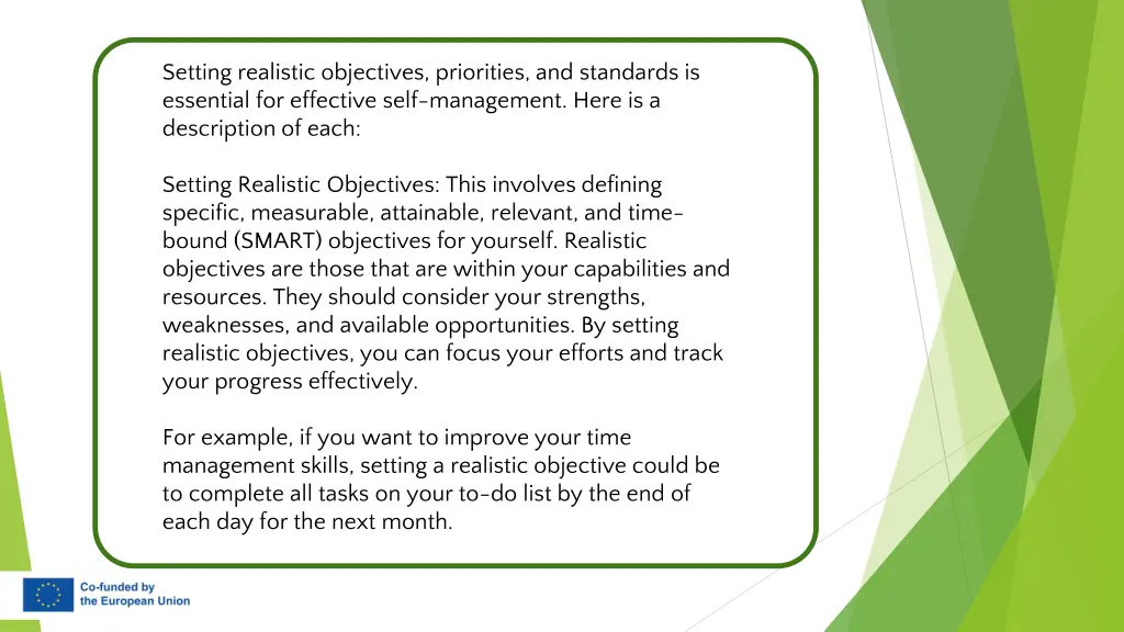 setting realistic objectives priorities