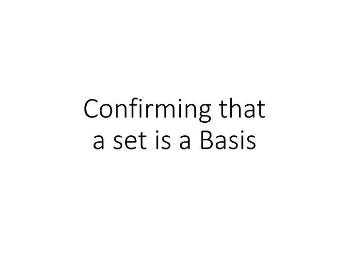 confirming that a set is a basis