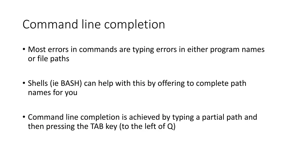 command line completion