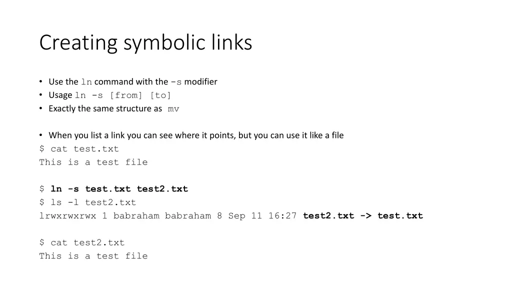 creating symbolic links