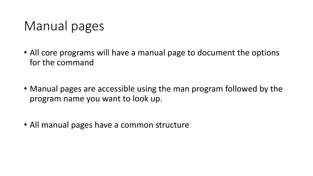 manual pages