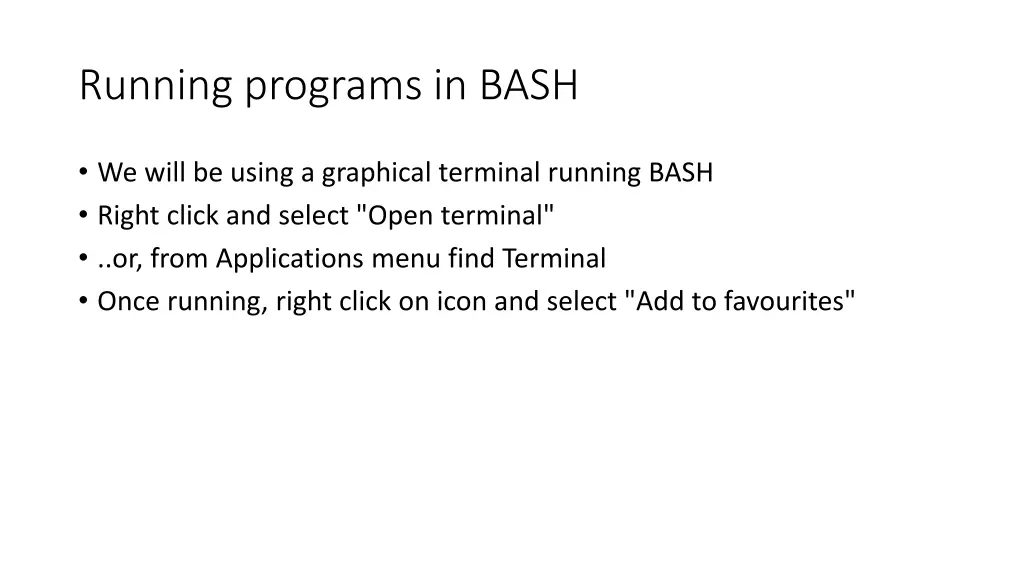 running programs in bash