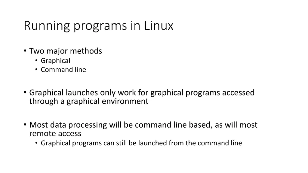 running programs in linux