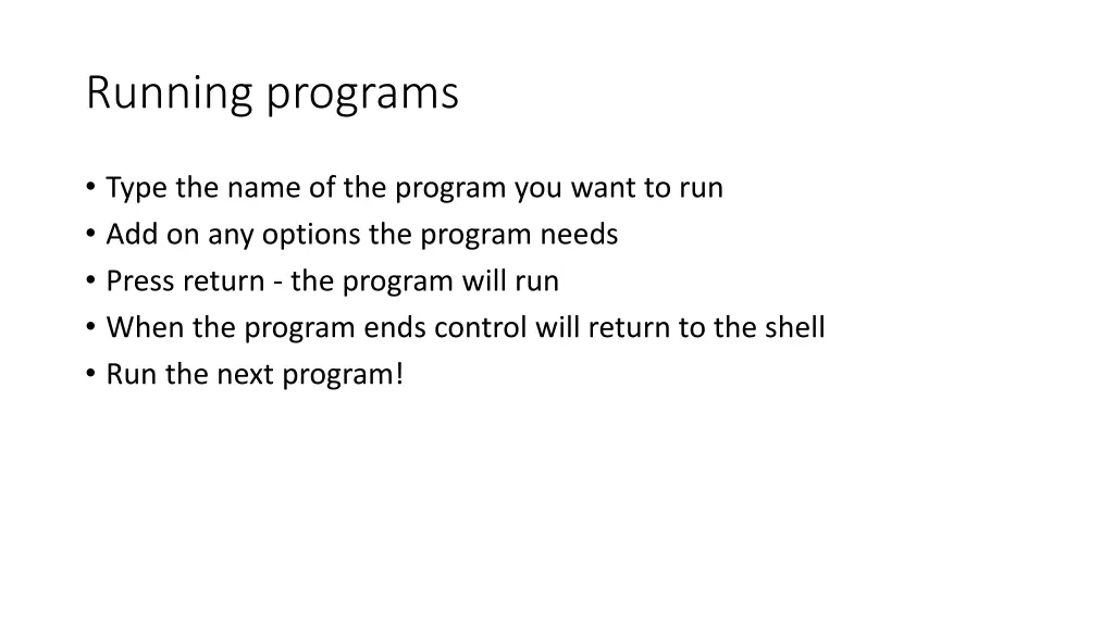 running programs