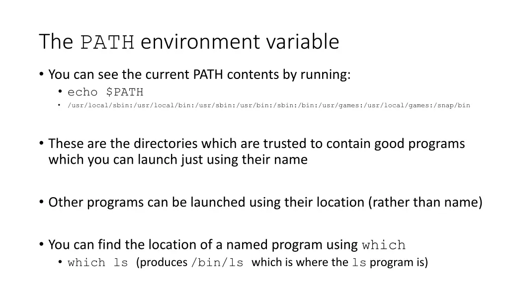 the path environment variable 1