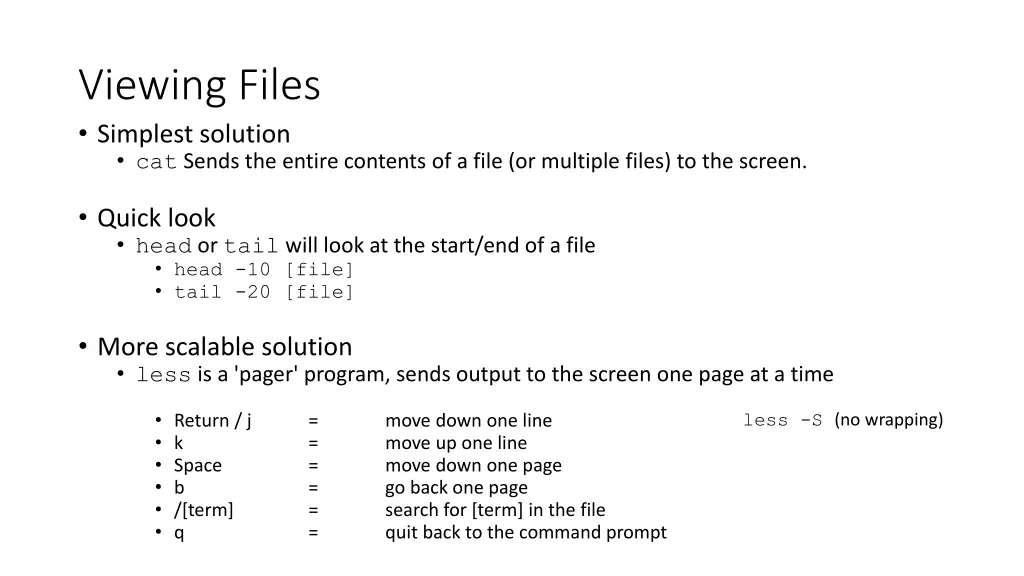 viewing files simplest solution cat sends