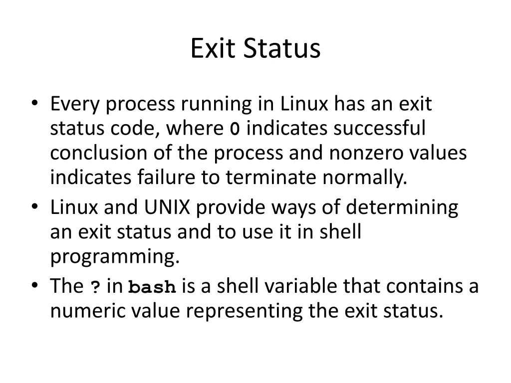 exit status