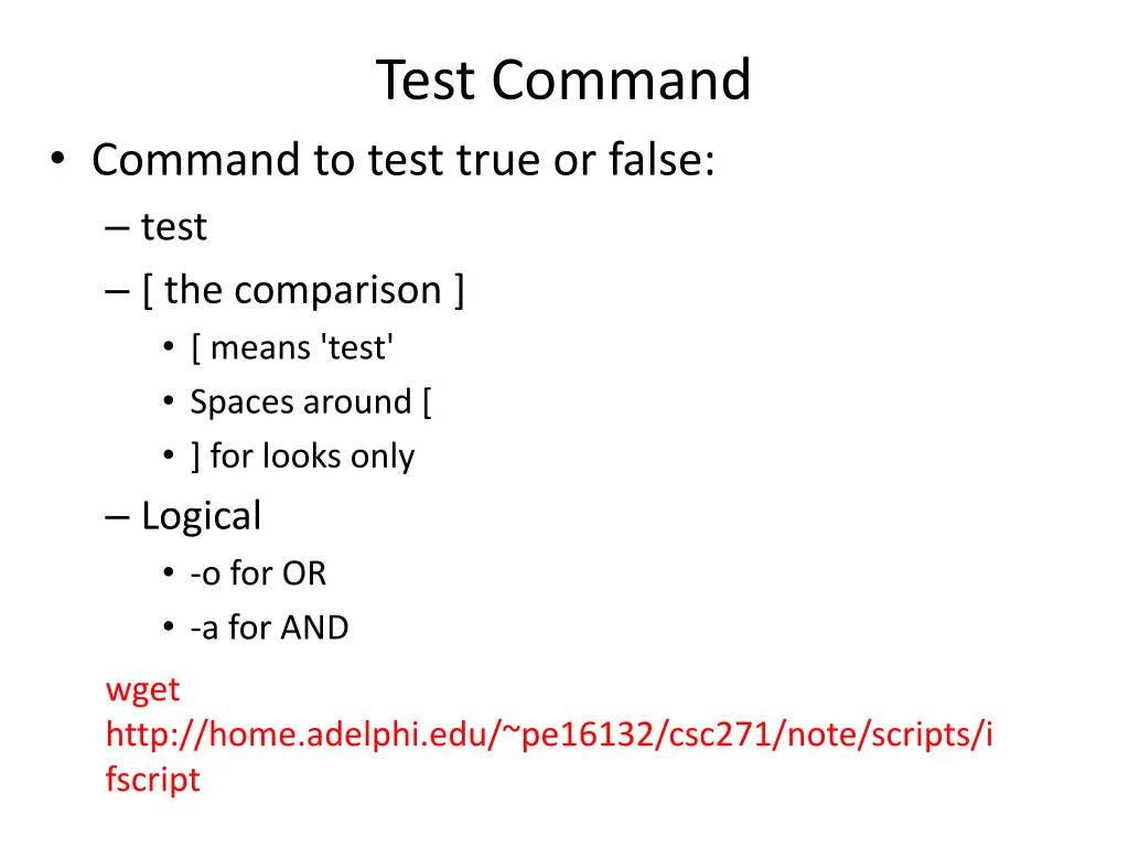 test command