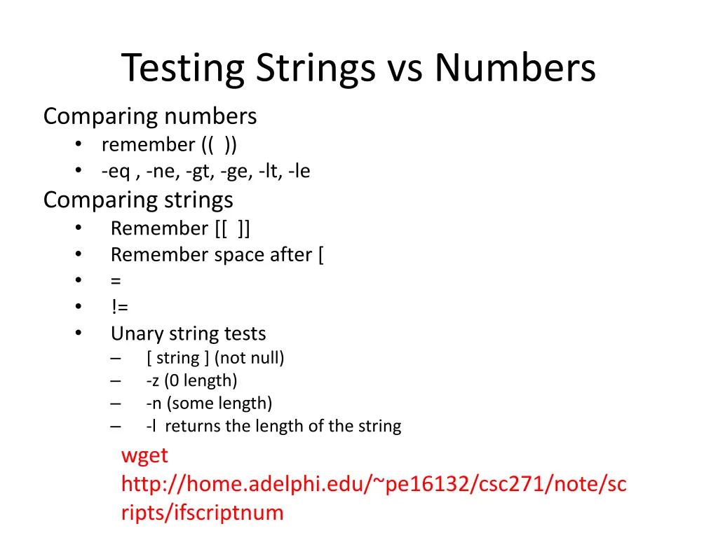 testing strings vs numbers comparing numbers