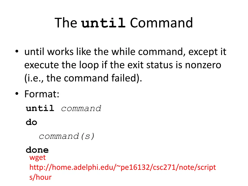 the until command