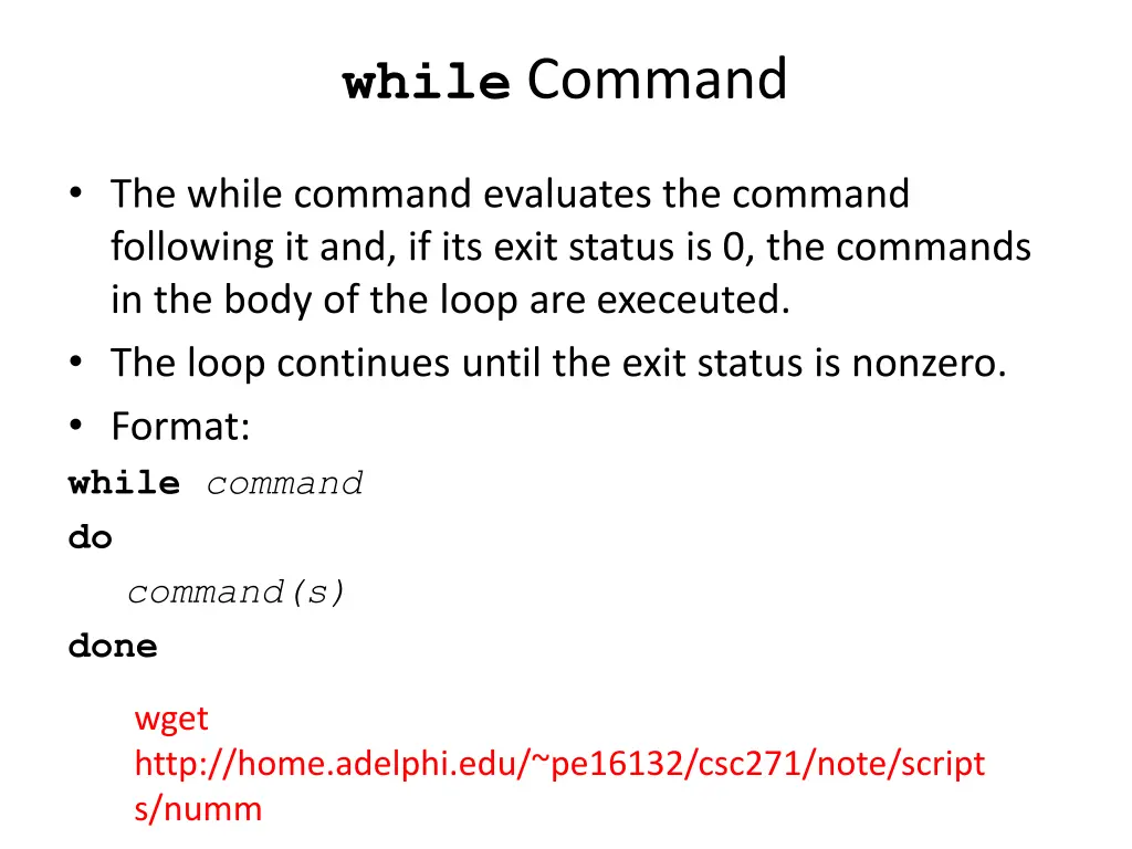 while command