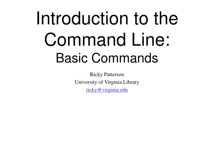 introduction to the command line basic commands