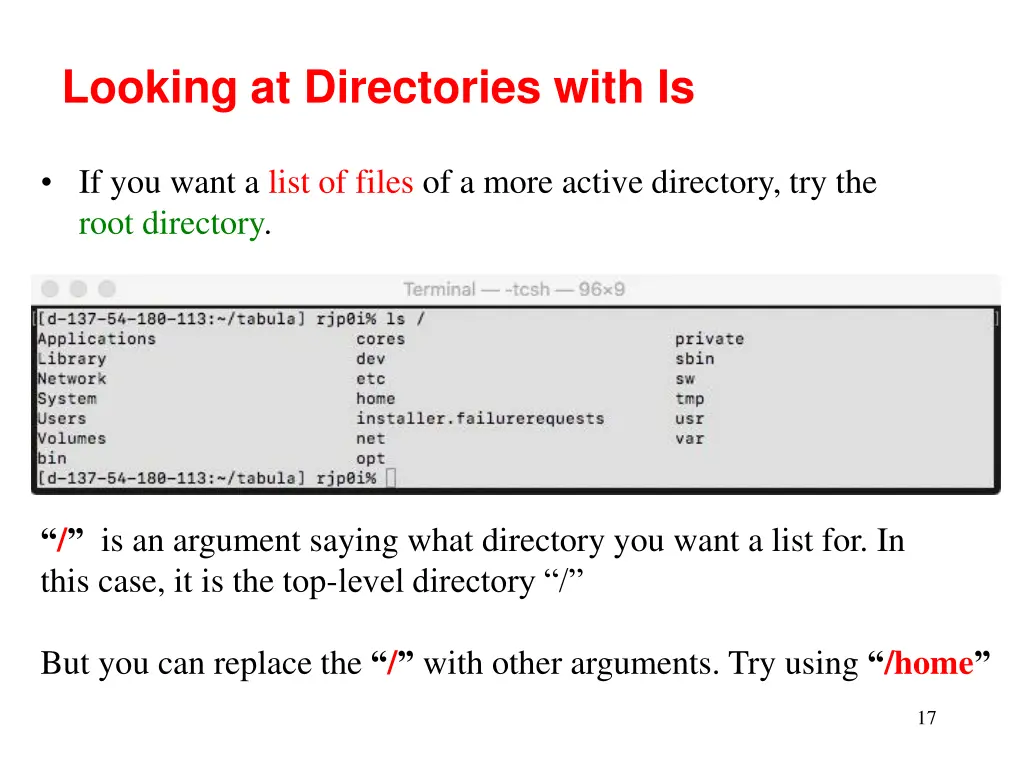 looking at directories with is 1