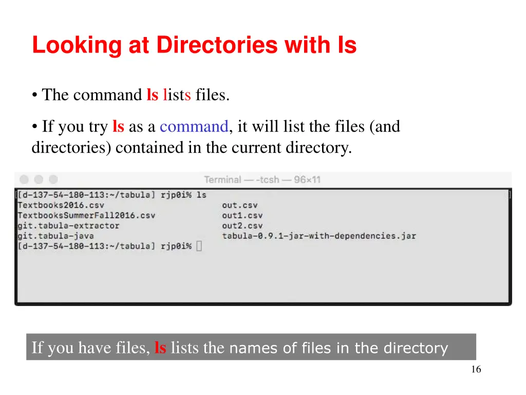 looking at directories with is