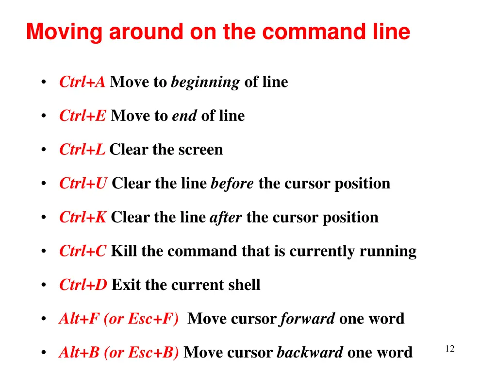 moving around on the command line