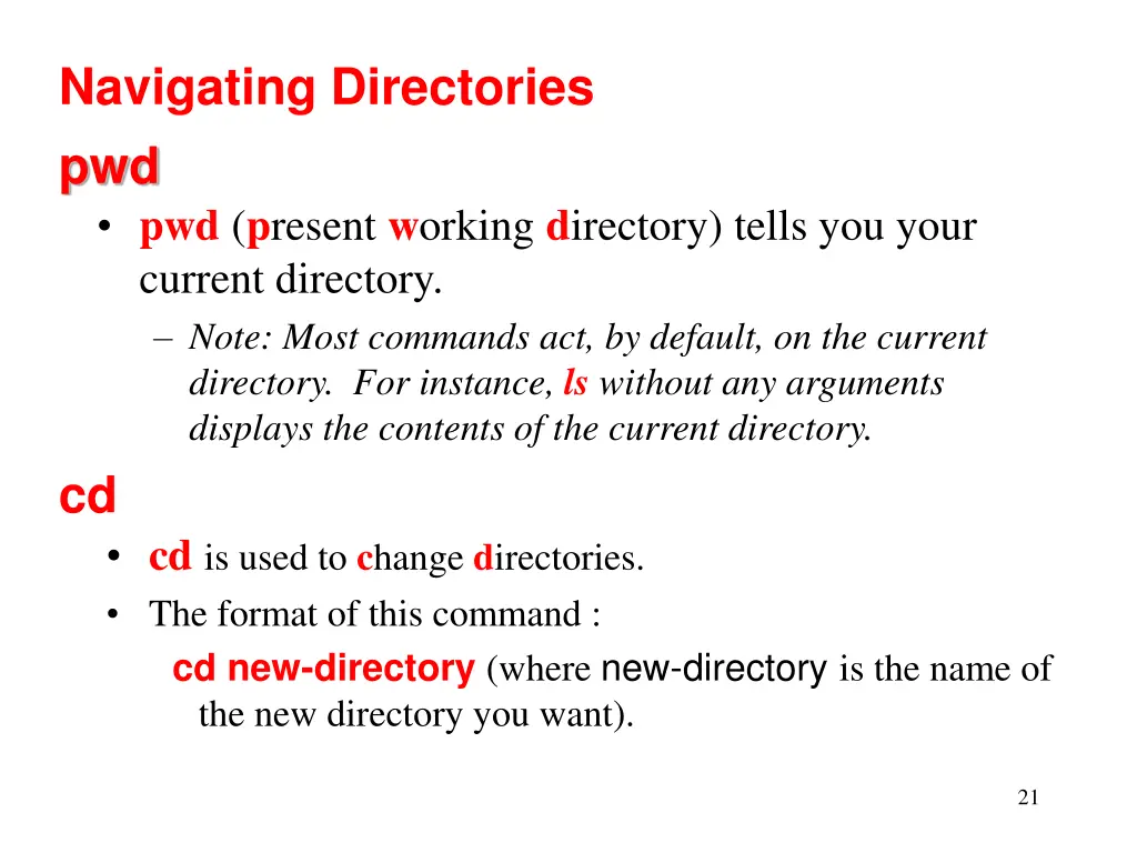 navigating directories