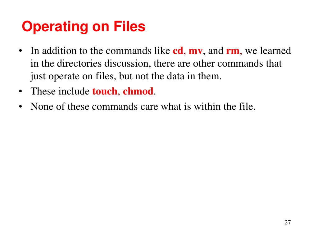 operating on files