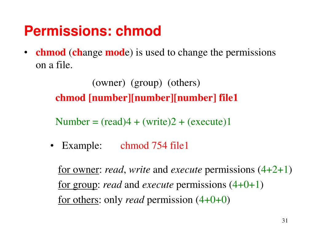 permissions chmod