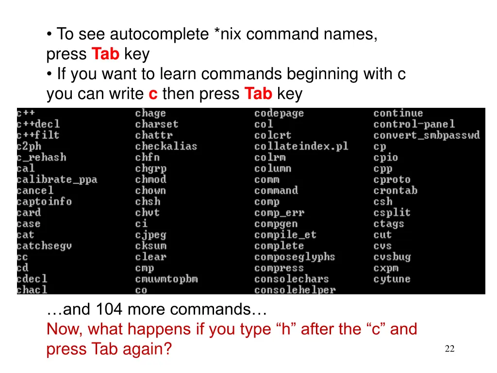 to see autocomplete nix command names press