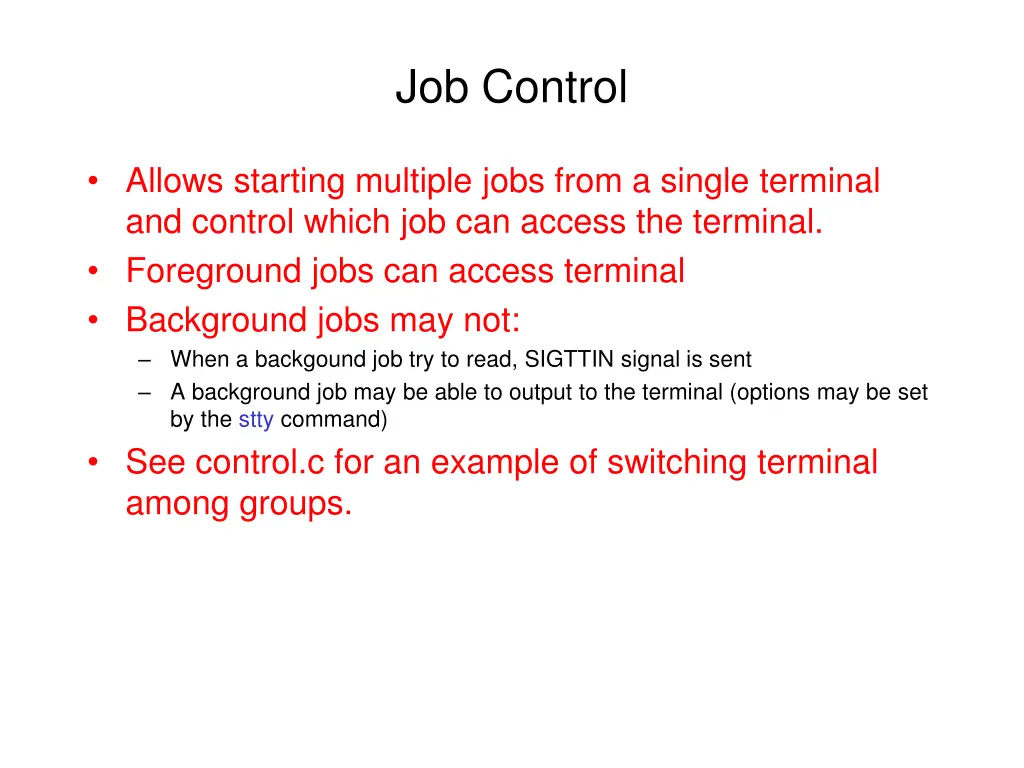 job control