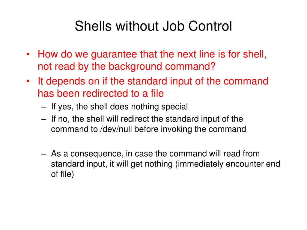 shells without job control 1